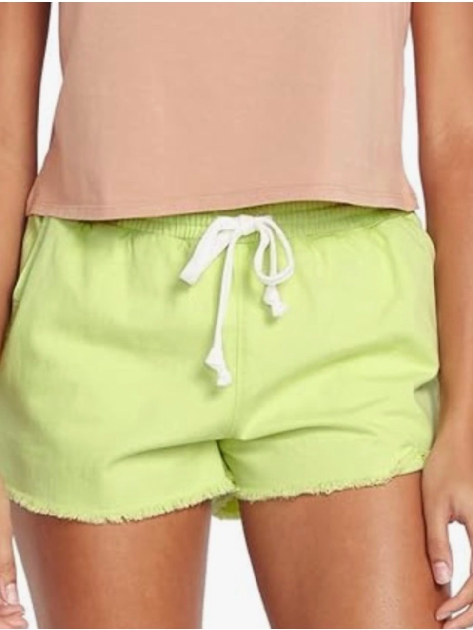 Volcom Neon Lime Drawstring Athletic Shorts
